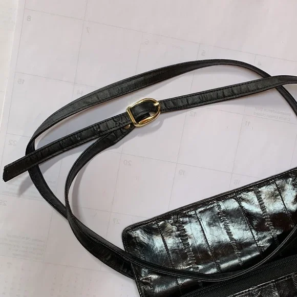 Vintage Lee Sands Eel Skin Wallet Clutch Crossbody - Picture 11 of 15